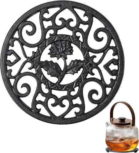 5cm round cast iron trivet - 11.5cm,