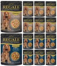REGALE LUXURY DOG FOOD TERRINES 6X CHICKEN WITH BEEF & VEG 6X TUNA WITH PUMPKIN