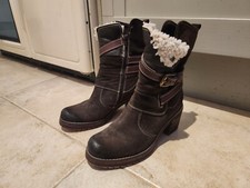 Celtic and Co Brown Suede Heels Calf Boots UK 3 EU 36