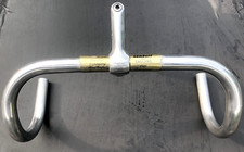 VINTAGE LAMBERT PROFESSIONAL HANDLEBARS,GOLD ANODISED.41CM WIDE +SR STEM-EXC CON