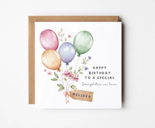 Personalised Special Daughter in Law Birthday Card for her Floral balloons