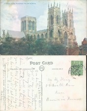 York Minster from North Yorkshire England Photochrom Co 1901 postmark Cathedral