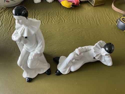Vintage ceramic pierriot clown - ceramic,