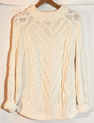 Ann taylor loft cream cable - loft,