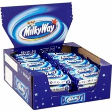 Box of 56 Milky Way Chocolate Bars 21.5g | Light Whipped Centre Snack Size