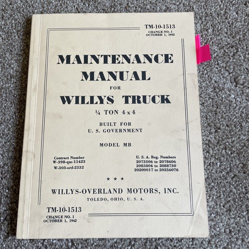 Reprint maintenance manual for - reprint,