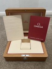 Authentic OMEGA Wooden Storage box Case with watch holder and cloth bag