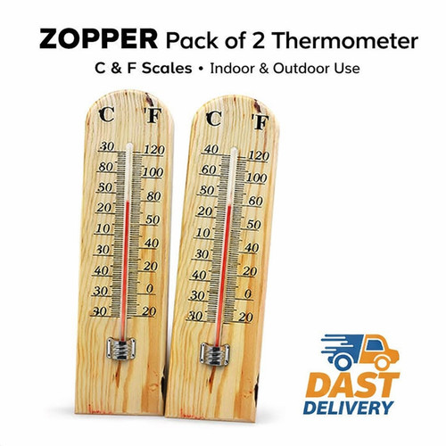 Wooden thermometer 26cm - wooden,
