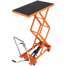 Uimoso Hydraulic Lift Table Cart 330 lbs Manual Double Scissor Lift Platform 50"
