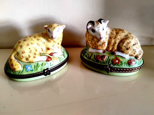 Rare pair limoges ram ewe - rare,