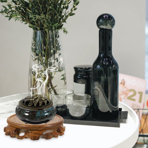 Wooden craft pedestal plant - craft,