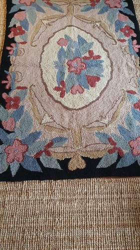 Vintage floral hand woven wool - vintage,