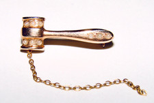 Vintage 10K Gavel Lapel Pin