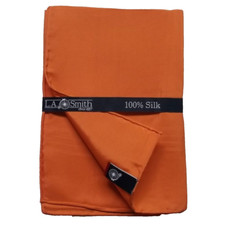 Pocket Square Silk Hanky Handkerchief Mens by Lloyd Attree & Smith Coral Orange