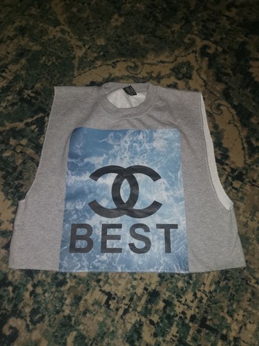 Vintage grey reworked crop - grey,