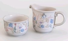 POOLE POTTERY SPRINGTIME JUG/CREAMER AND SUGAR BOWL 2 PIECE SET   STONEWARE.    
