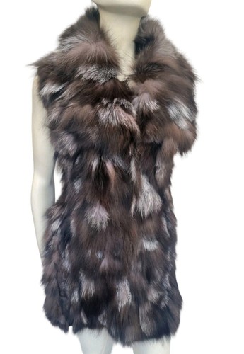 Real silver fox fur waistcoat - real,