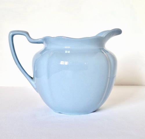 Vintage blue milk jug johnson - jug,