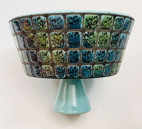 Mcm bitossi pedestal bowl with - bitossi,