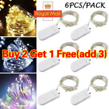 6 Packs 20 LEDs Battery Operated Mini LED Copper Wire String Fairy Lights K
