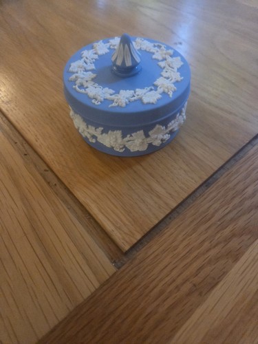 Vintage blue jasperware lidded - vintage,