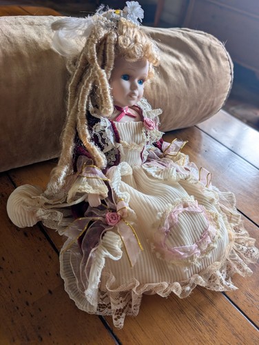 Vintage porcelain doll with - vintage,