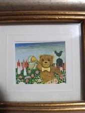 Sharon Jervis Original Watercolor Teddy Bear Cm 9 With Frame