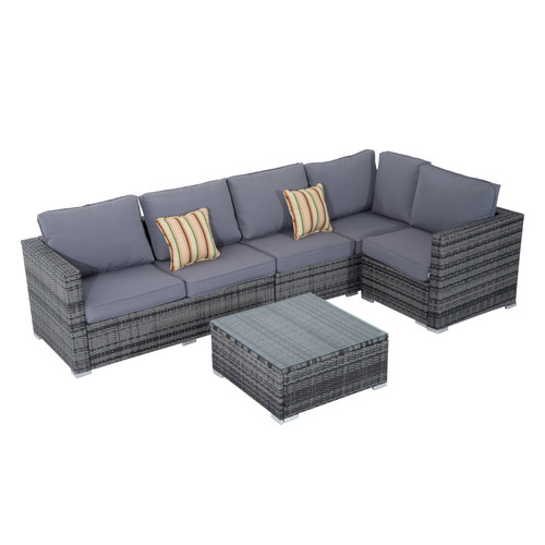 Rattan corner garden sofa - garden,