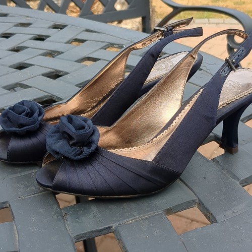Laura ashley navy blue satin - blue,