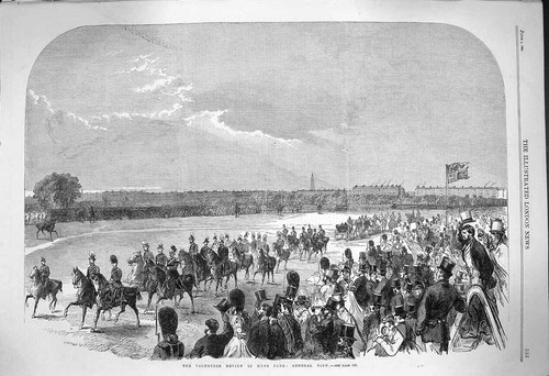 Original old antique print - old,