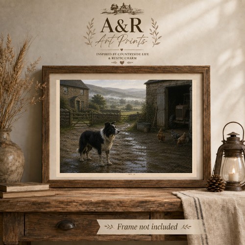 Border collie farm - border, art