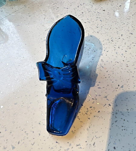 Cobalt blue pressed glass - blue,