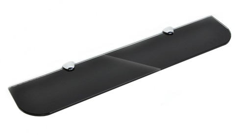 Wall mounted black glass shelf - wall,