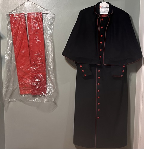 Black roman cassock - cassock, red
