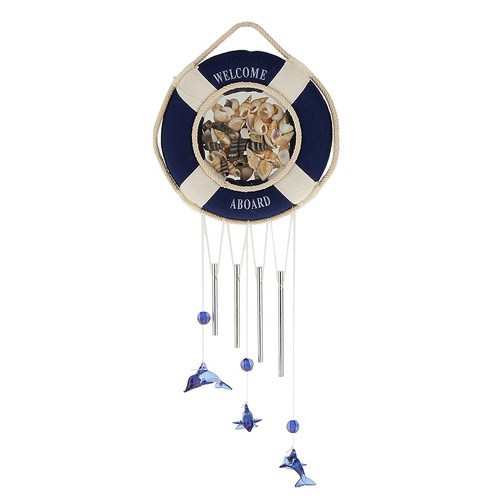 Blue buoy shell windbell - blue,