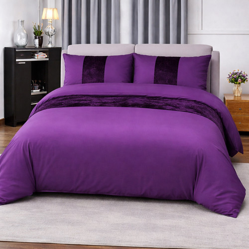 Crushed velvet panel duvet - velvet,