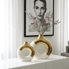 Ceramic vase white and - ceramic,