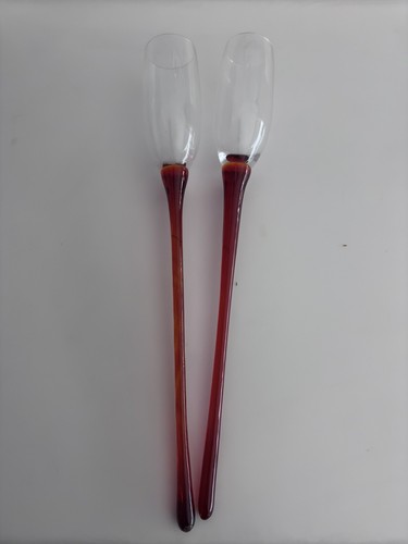 Red champagne flutes set - red,