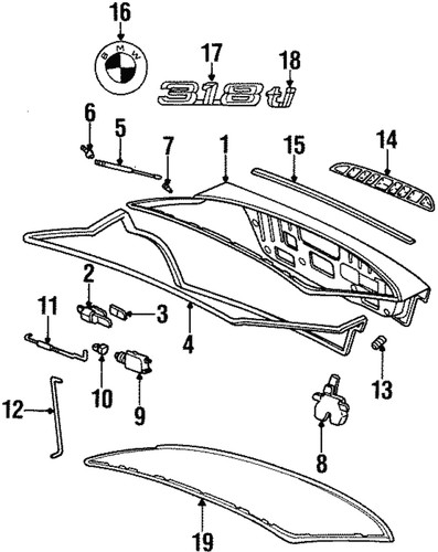 New bmw compact e36 - boot, lid
