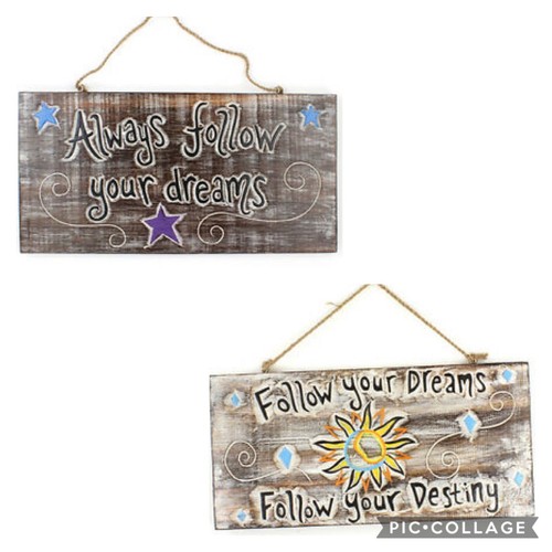 Large wooden wall plaque sign - wooden,