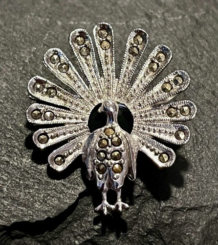 Vintage silver tone marcasite - silver,