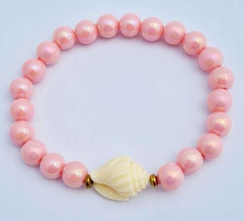 Acrylic bead shell bracelet - 1,