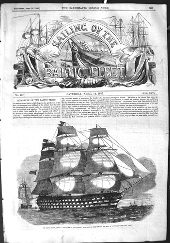 Old antique print 1855 - print, baltic