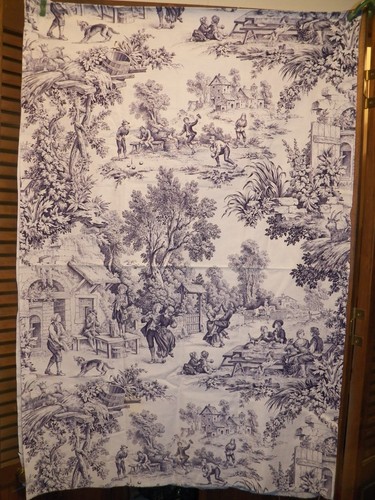 French toile fabric - french, deep
