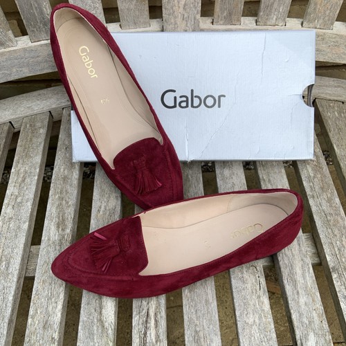Gabor burgundy suede shoes - burgundy,