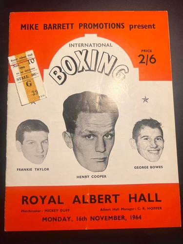 Boxing programme ticket - programme,