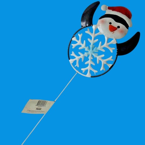 Penguin snowflake garden - snowflake, stake