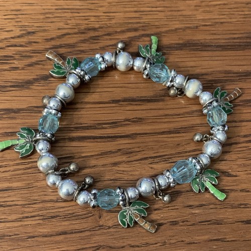 Silver tone stackable beaded - silver,
