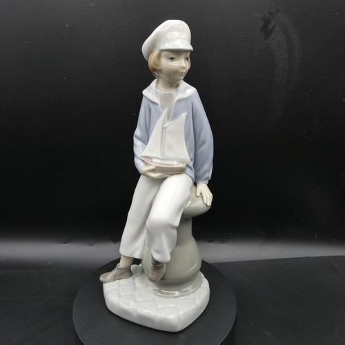 Lladro boy with yacht - boy,