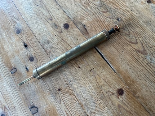 Vintage brass grease gun - brass,